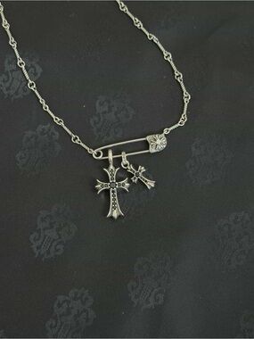 Sterling Silver Cross Pendant Necklace - Silver